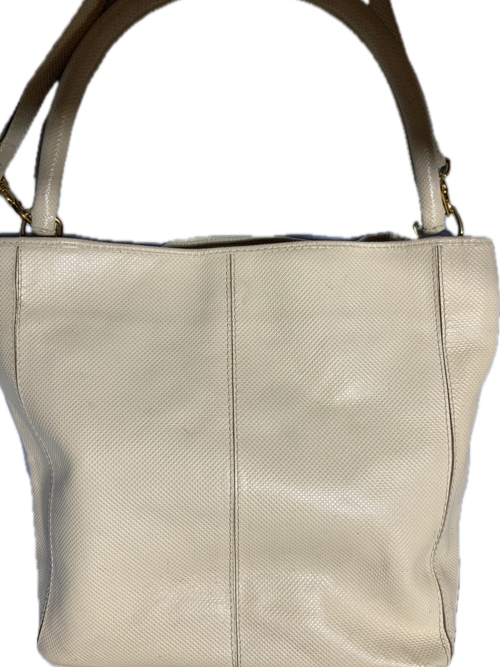 Bottega Veneta Vintage Woven Leather Shoulder Handbag Convertible Bone